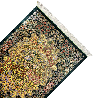Alfombra de seda Ghom - 900846 (123x79 cm)
