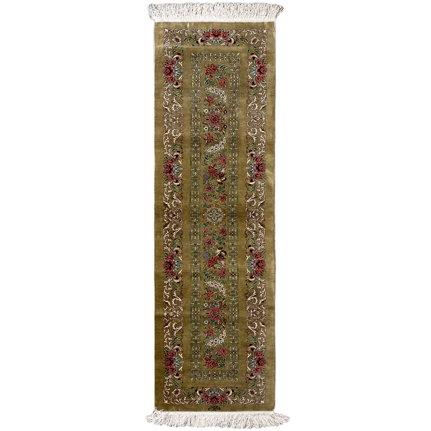 Alfombra de seda Ghom - 904736 (195x53 cm)
