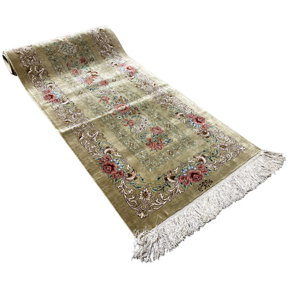 Alfombra de seda Ghom - 904736 (195x53 cm)