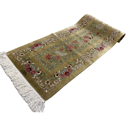 Alfombra de seda Ghom - 904736 (195x53 cm)