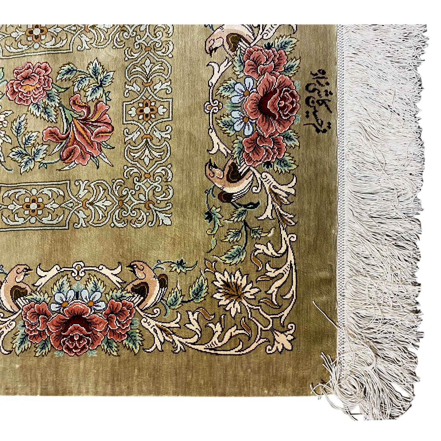 Alfombra de seda Ghom - 904736 (195x53 cm)