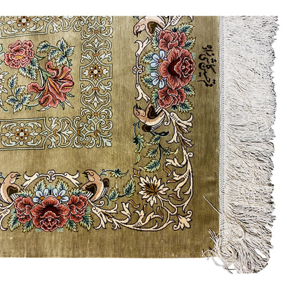 Alfombra de seda Ghom - 904736 (195x53 cm)
