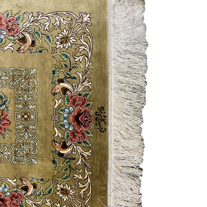 Alfombra de seda Ghom - 904736 (195x53 cm)