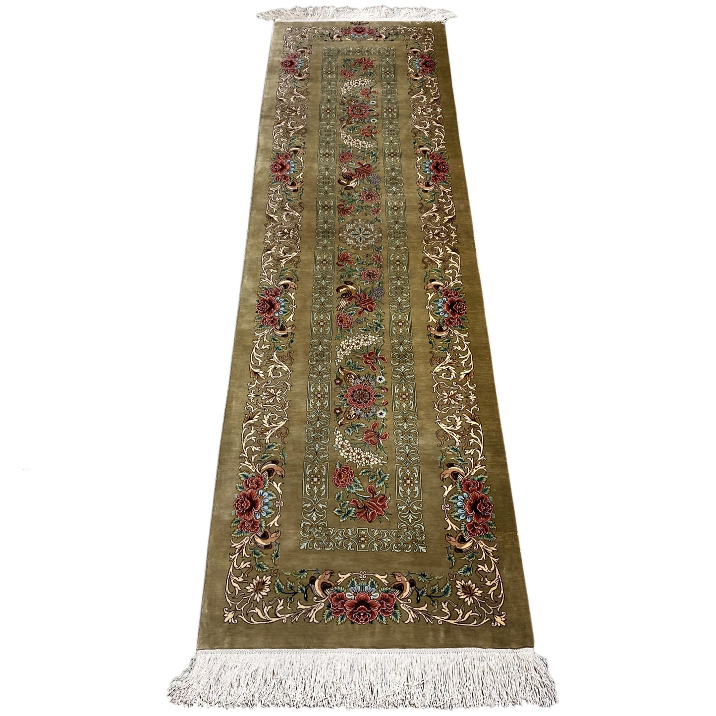 Alfombra de seda Ghom - 904736 (195x53 cm)