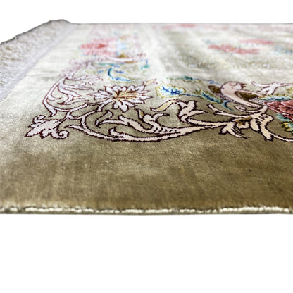 Alfombra de seda Ghom - 904736 (195x53 cm)