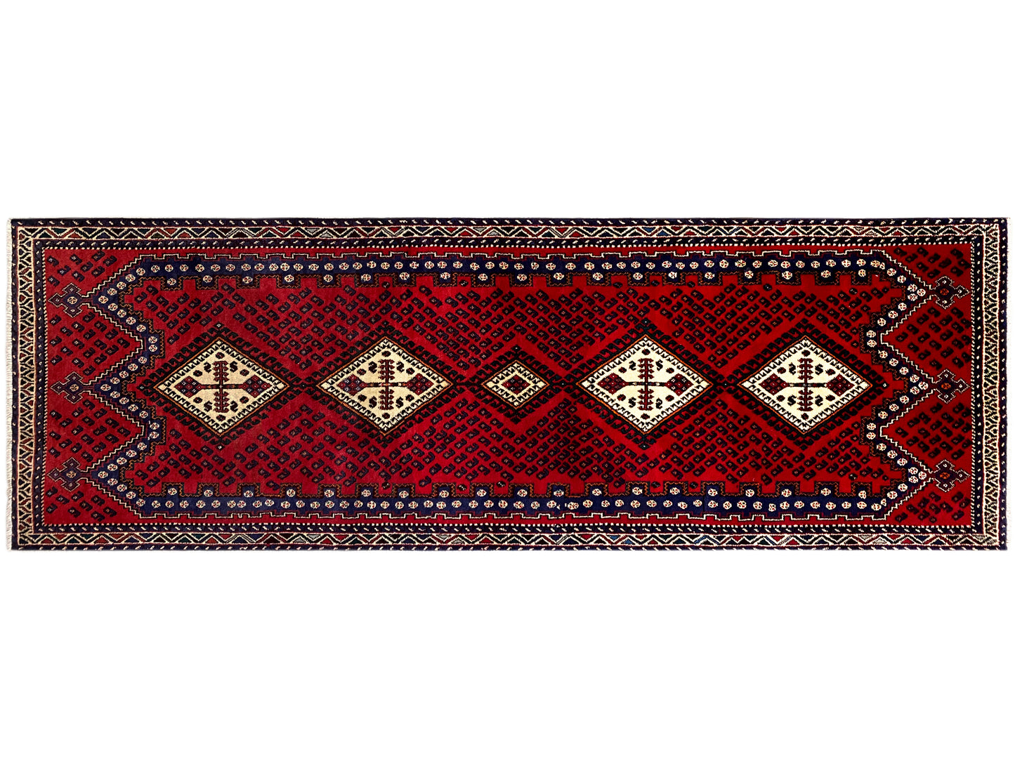 Alfombra corredor Sirjan roja 280x89cm
