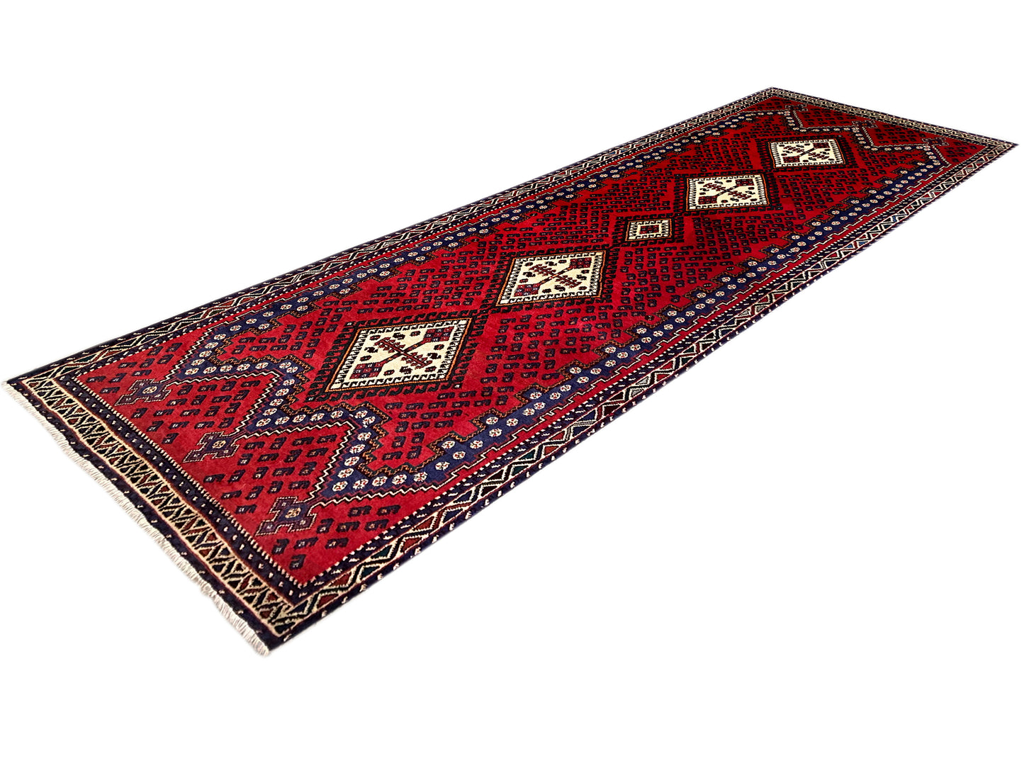 Alfombra corredor Sirjan roja 280x89cm