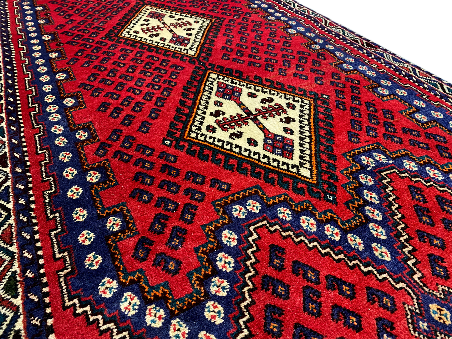 Alfombra corredor Sirjan roja 280x89cm