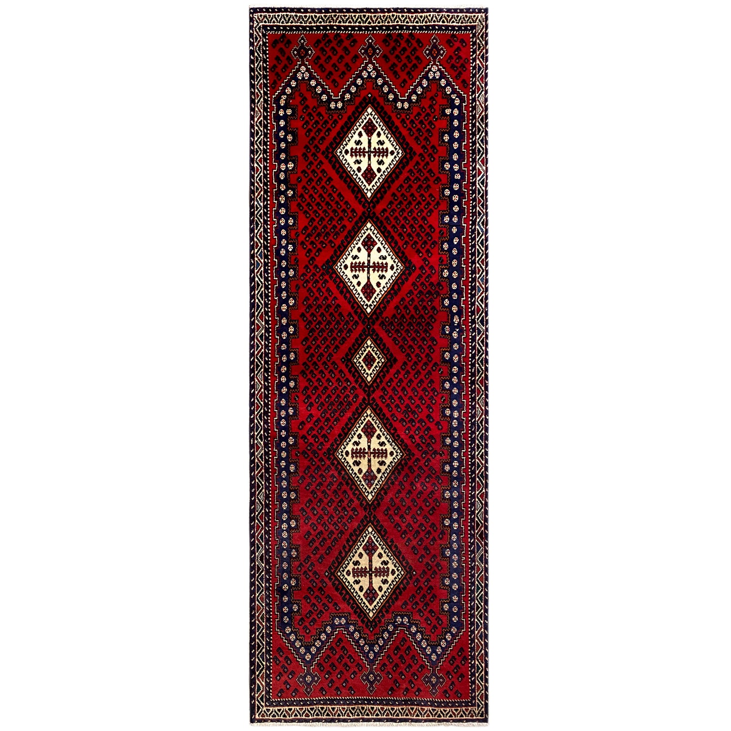 Alfombra corredor Sirjan roja 280x89cm