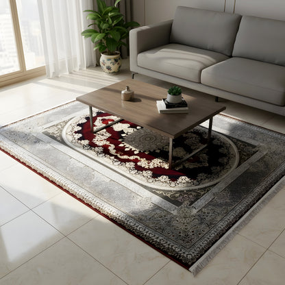 Alfombra rojo-plata 170x240cm