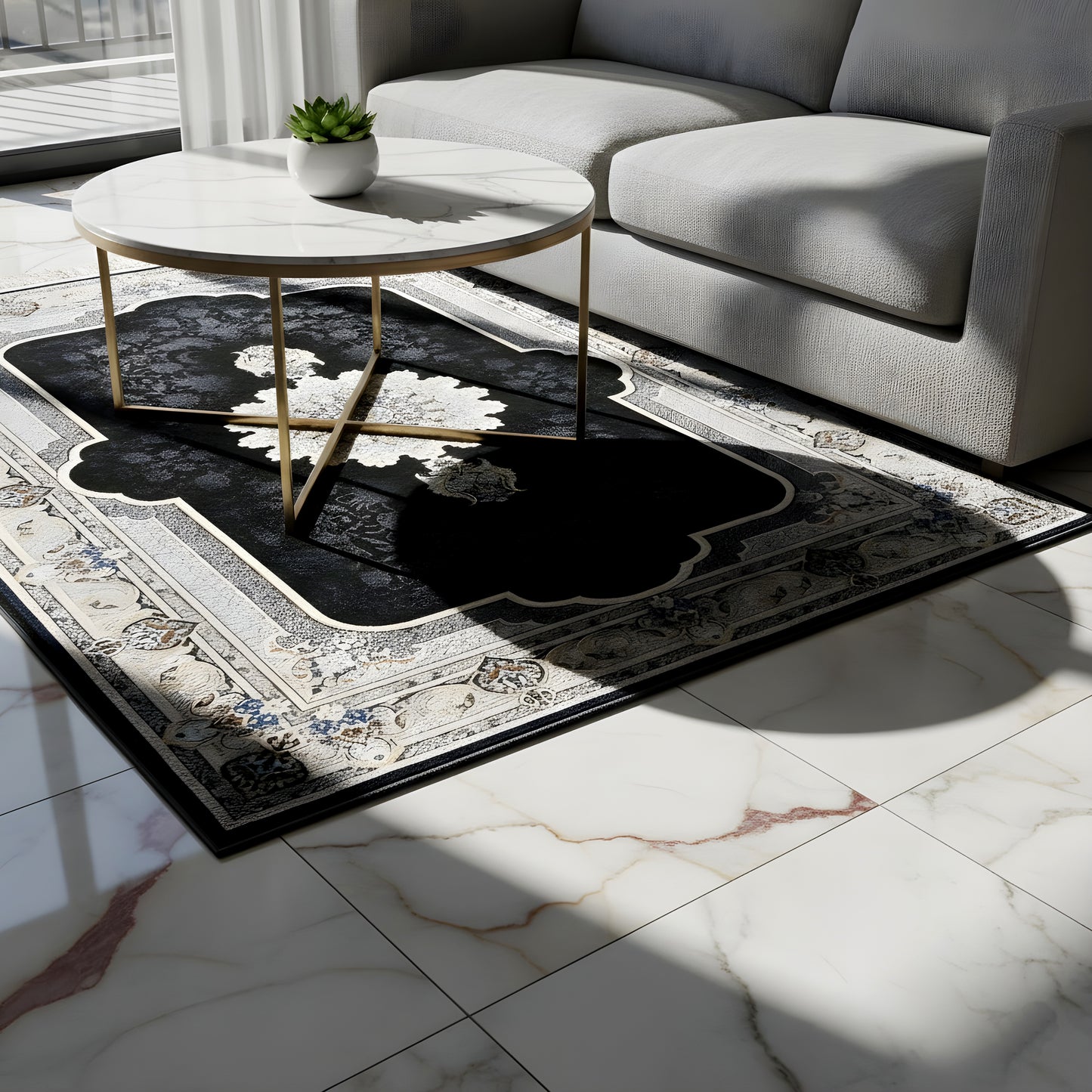 Alfombra Aras negra 160x230 cm