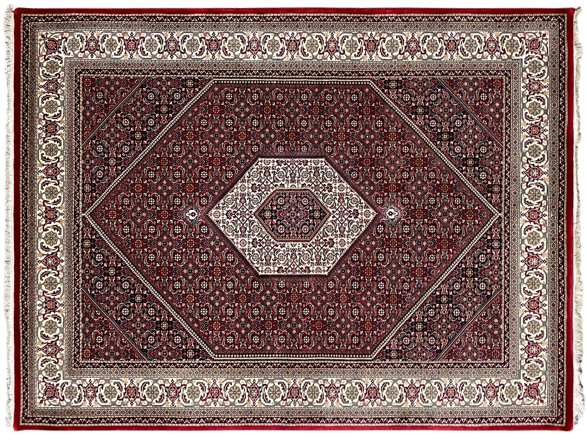 Perserteppich Bidjar rot creme mit feinen Musterdetails