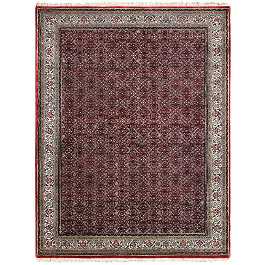 Roter Teppich im Perser-Stil 244x177 cm mit feinem geometrischem Muster
