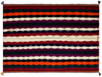 Unikat Deko Teppich Rot Orange Violett