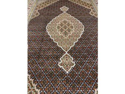 Hochwertiger Indo Tabriz Teppich handgemacht mit floralem Muster