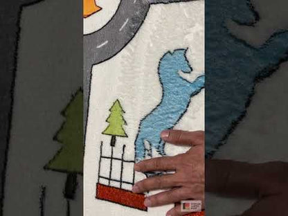 Alfombra infantil «Carretera», gris, 140x200 cm