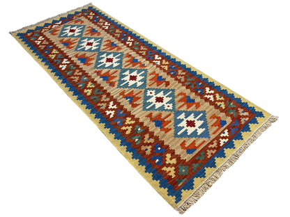 Kelim Qashqai Teppich handversponnene Wolle undyed wool runner