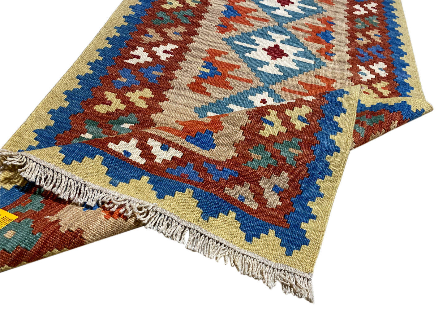 Qashqai Kelim Teppich Naturfaser mit traditionellen Musterdetails